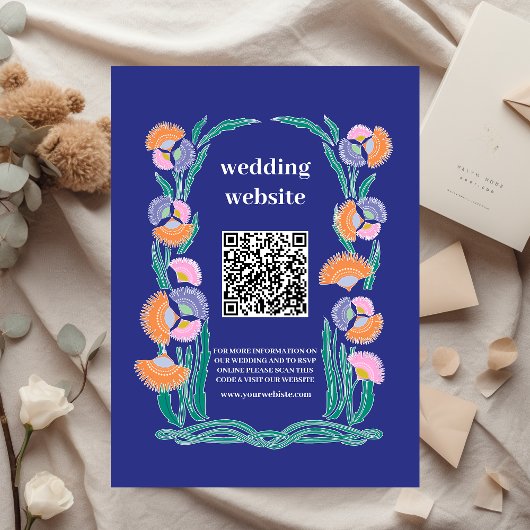 Carte D'accompagnement Code QR Destination Grèce Mariage Santorini
