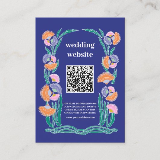 Carte D'accompagnement Code QR Destination Grèce Mariage Santorini (Devant)