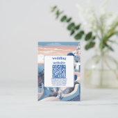 Carte D'accompagnement Code QR Destination Grèce Mariage Santorini (Debout devant)