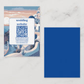 Carte D'accompagnement Code QR Destination Grèce Mariage Santorini (Devant / Derrière)