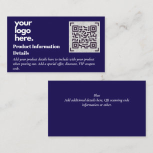 Carte D'accompagnement Code QR Détails de la garantie d'emballage du prod