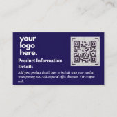 Carte D'accompagnement Code QR Détails de la garantie d'emballage du prod (Devant)