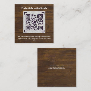 Carte D'accompagnement Code QR Détails de la garantie d'emballage du prod