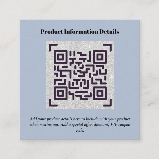 Carte D'accompagnement Code QR Détails de la garantie d'emballage du prod (Devant)