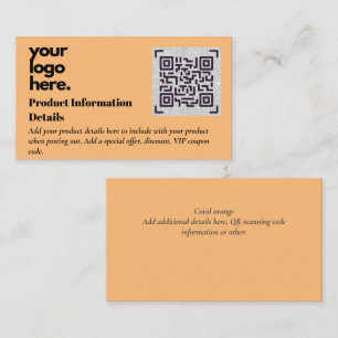 Carte D'accompagnement Code QR Détails de la garantie d'emballage du prod