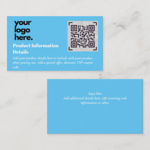 Carte D'accompagnement Code QR Détails de la garantie d'emballage du prod