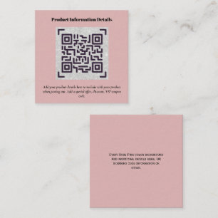 Carte D'accompagnement Code QR Détails de la garantie d'emballage du prod