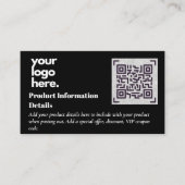 Carte D'accompagnement Code QR Détails de la garantie d'emballage du prod (Devant)