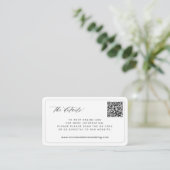 Carte D'accompagnement CODE QR détails de site web de mariage moderne élé (Debout devant)