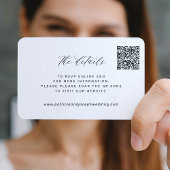 Carte D'accompagnement CODE QR détails de site web de mariage simple élég