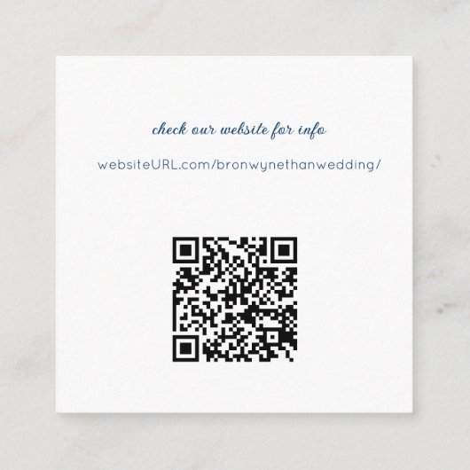 Carte D'accompagnement Code QR Détails Sandy Beach Wedding (Dos)