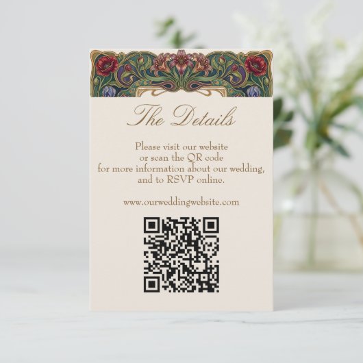 Carte D'accompagnement Code QR d'information pour site web de mariage dan (Debout devant)