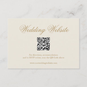 Carte D'accompagnement Code QR d'ivoire d'or traditionnel Mariage élégant