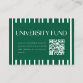 Carte D'accompagnement Code QR du Fonds Universitaire Vert Moderne pour l (Devant)
