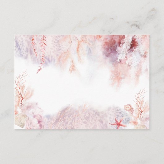 Carte D'accompagnement Code QR du Mariage d'algues sous-marines RSVP (Dos)