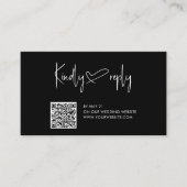 Carte D'accompagnement Code QR du Mariage de coeur de script RSVP (Devant)