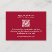 Carte D'accompagnement Code QR du Mariage de recouvrement floral RSVP (Dos)