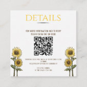 Carte D'accompagnement Code QR du Mariage du couple de tournesol (Devant)