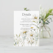 Carte D'accompagnement Code QR du Mariage Fleur sauvage Daisy (Debout devant)