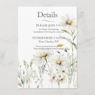 Carte D'accompagnement Code QR du Mariage Fleur sauvage Daisy