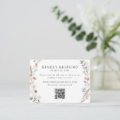 Carte D'accompagnement Code QR du Mariage Fleur sauvage Eart RSVP (Debout devant)