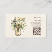Carte D'accompagnement Code Qr du Mariage rustique Botanical Greenery (Devant)
