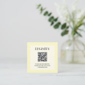 Carte D'accompagnement Code QR du registre de Baby shower jaune neutre (Debout devant)