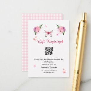 Carte D'accompagnement Code QR du registre de cadeaux de baby shower Litt