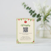 Carte D'accompagnement Code QR du registre de cadeaux de la douche bébé A (Debout devant)