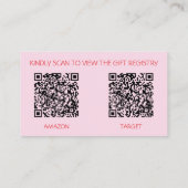 Carte D'accompagnement Code QR du registre de cadeaux de mariage Cherry (Dos)