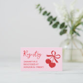Carte D'accompagnement Code QR du registre de cadeaux de mariage Cherry (Debout devant)