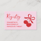 Carte D'accompagnement Code QR du registre de cadeaux de mariage Cherry (Devant)