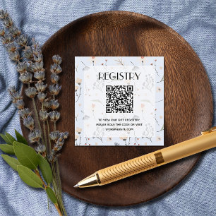 Carte D'accompagnement Code QR du registre de fête prénatale Wildflowers