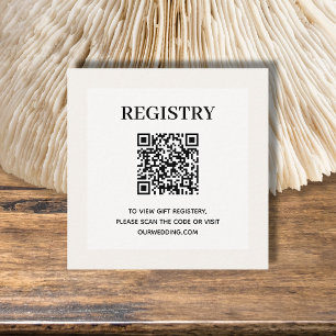 Carte D'accompagnement Code QR du registre de mariage