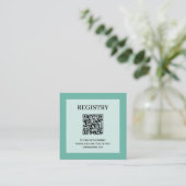 Carte D'accompagnement Code QR du registre de mariage Aqua (Debout devant)