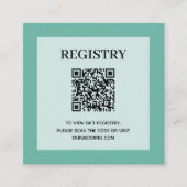 Carte D'accompagnement Code QR du registre de mariage Aqua (Devant)