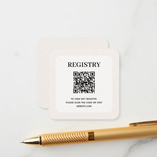Carte D'accompagnement Code QR du registre de mariage chic (Devant/Arrière en situation)