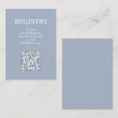 Carte D'accompagnement Code QR du registre de mariage chic bleu (Devant / Derrière)