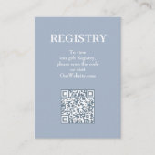 Carte D'accompagnement Code QR du registre de mariage chic bleu (Devant)