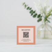Carte D'accompagnement Code QR du registre de mariage corail (Debout devant)