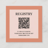 Carte D'accompagnement Code QR du registre de mariage corail (Devant)