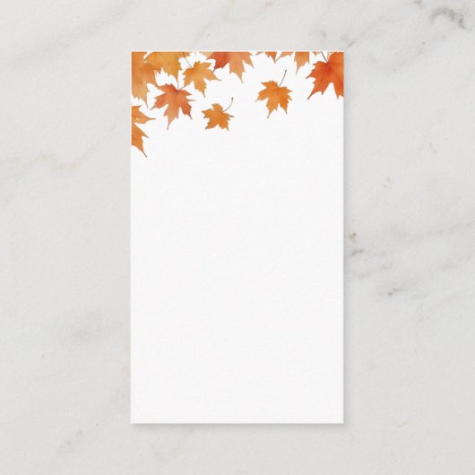 Carte D'accompagnement Code QR du registre de mariage d'automne (Dos)