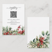 Carte D'accompagnement Code QR du registre de mariage de Noël hivernal él (Devant / Derrière)