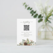 Carte D'accompagnement Code QR du registre de mariage Élégante verdure d' (Debout devant)