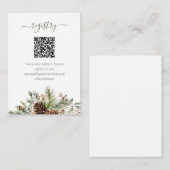 Carte D'accompagnement Code QR du registre de mariage Élégante verdure d' (Devant / Derrière)