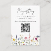 Carte D'accompagnement Code QR du registre de mariage floral élégant et s (Devant)