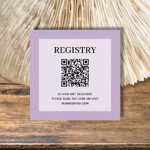 Carte D'accompagnement Code QR du registre de mariage Lavande
