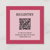 Carte D'accompagnement Code QR du registre de mariage Magenta (Devant)
