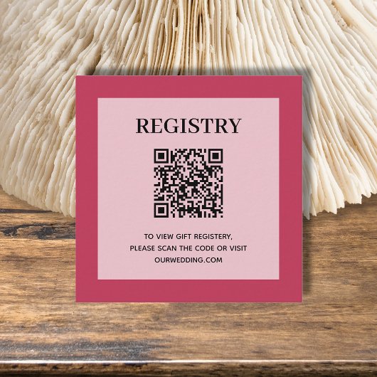 Carte D'accompagnement Code QR du registre de mariage Magenta