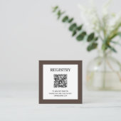 Carte D'accompagnement Code QR du registre de mariage marron (Debout devant)
